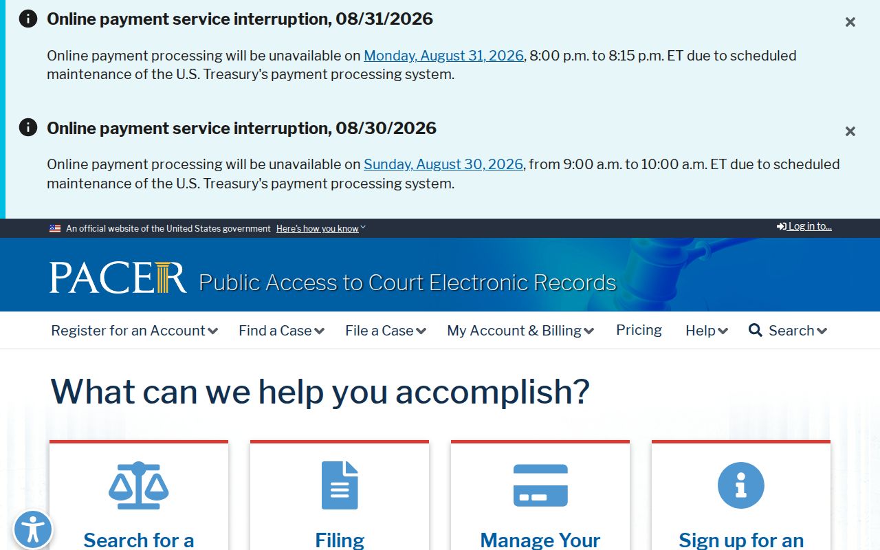 Bevier court docket research distinguishing PACER from state court records