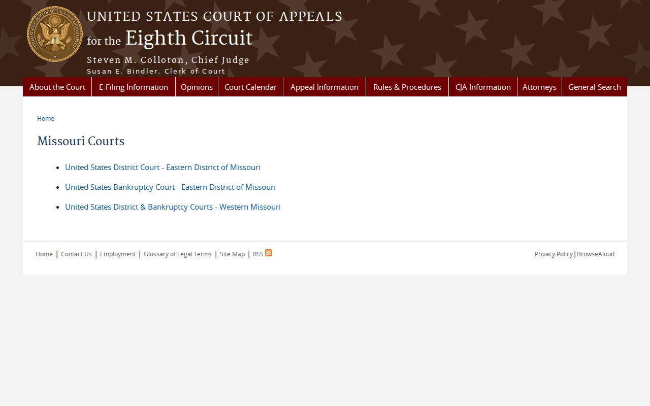 Callao court docket research separates federal and Missouri state court systems