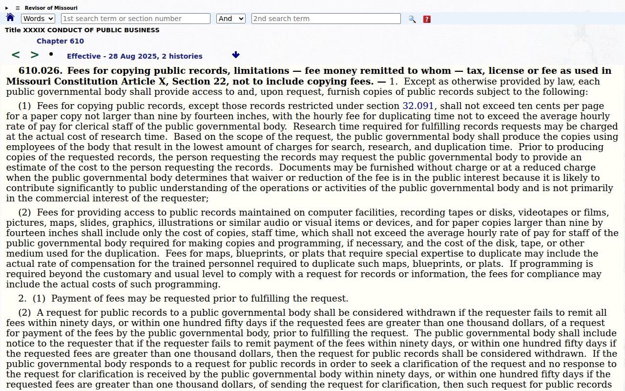 Macon County civil docket public copy fee statute