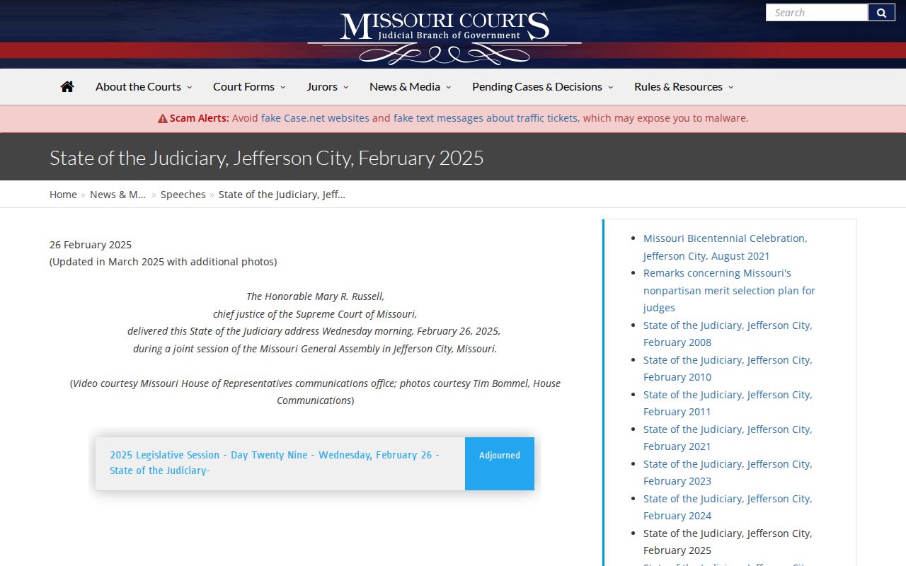 Macon County court calendar statewide Case.net technology context