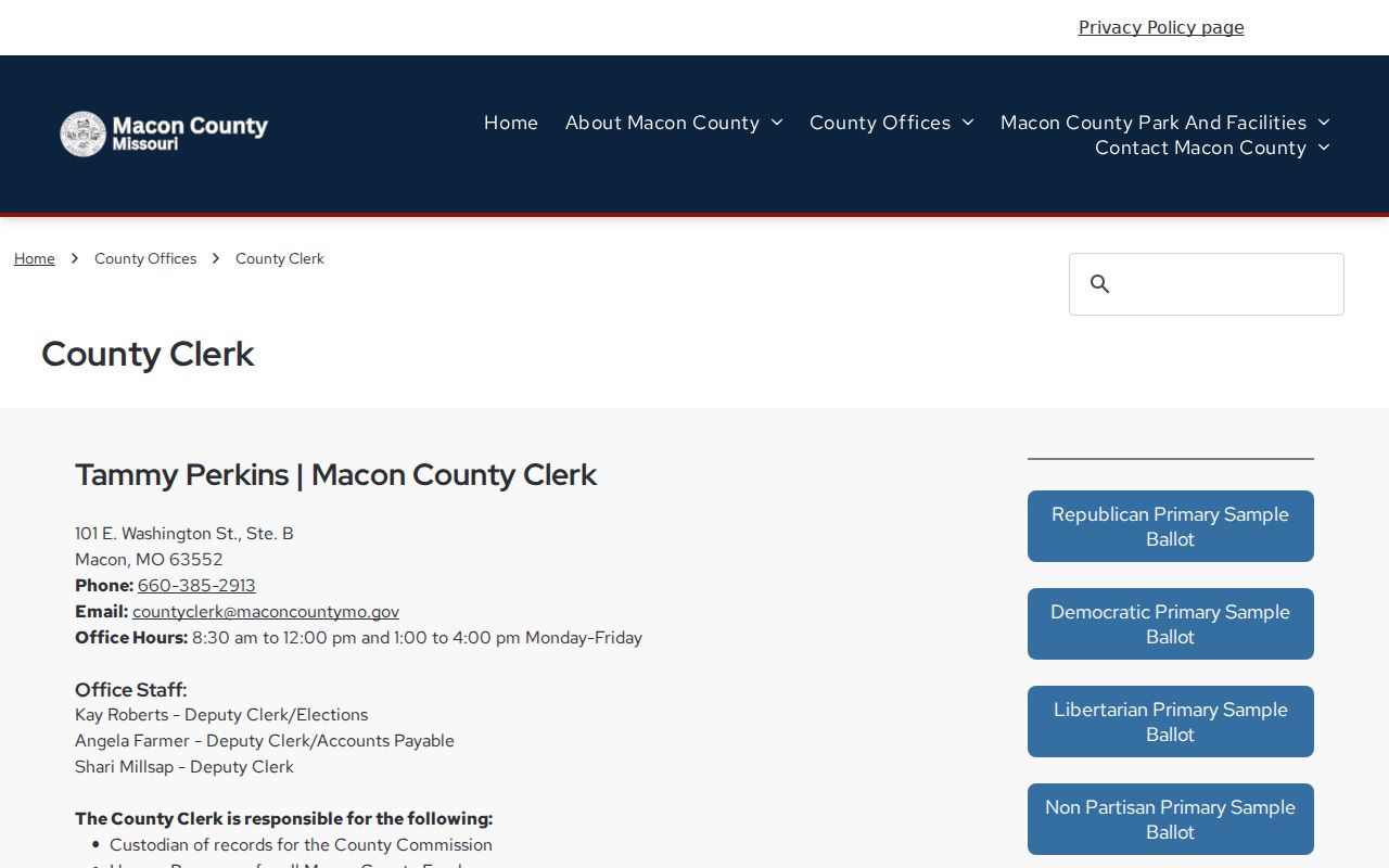 Macon County court records and County Clerk records distinction