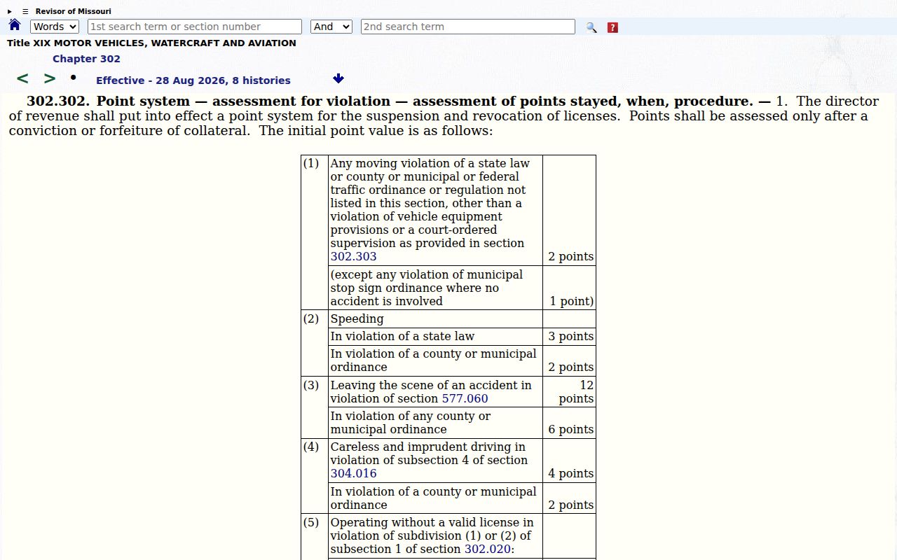 Macon County traffic court records and Missouri traffic statute